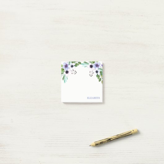 Waterverf Bouquet Post-it® Notes (Op bureau)