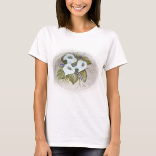 Waterverf bouquet witte callas t-shirt