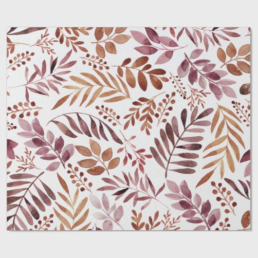 Waterverf Bourgogne blad verpakkingspapier Cadeaupapier (Vlak)