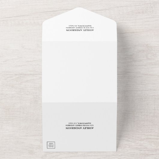 Waterverf Bourgogne Bloemen Groen Bruiloft Geo All In One Uitnodiging (Buitenkant)