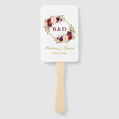 Waterverf Bourgogne Floral Handwaaier (Voorkant)