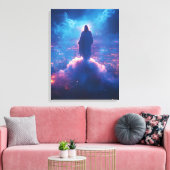 Waterverf boven de wereld – Goddelijke tegenwoordi Canvas Afdruk (Insitu (Woonkamer))