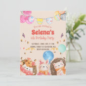 Waterverf boviene kinderen Birthday Party Kaart (Staand voorkant)