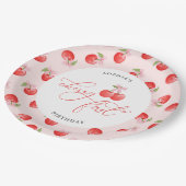 Waterverf Bow Cherry eerste 1e verjaardag Papieren Bordje (Gekanteld)