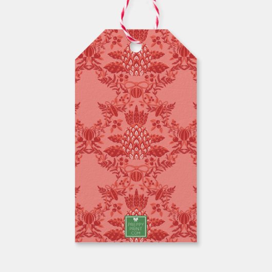 Waterverf Bow Mistletoe Christmas Cadeaulabel (Achterkant)