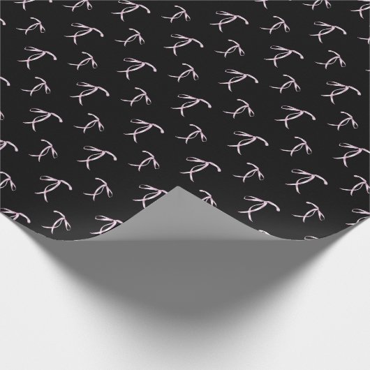 Waterverf Bow Pattern Black Wrapping Paper Roll Cadeaupapier (Hoek)