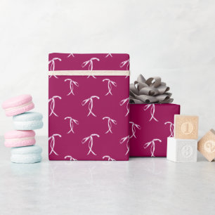 Waterverf Bow Pattern Roze Wrapping Paper Roll Cadeaupapier