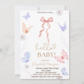 Waterverf Bow Vlinder Stippen Baby shower Kaart (Voorkant)