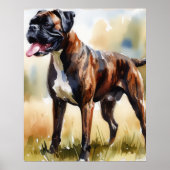Waterverf Boxer Dog Poster (Voorkant)