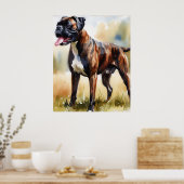 Waterverf Boxer Dog Poster (Keuken)