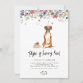  Waterverf Boxer Dog Verjaardagsfeestje Kaart (Voorkant)