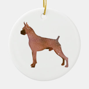 Waterverf Boxer Keramisch Ornament