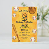 Waterverf Boy Baseball Verjaardagsfeest Kaart (Staand voorkant)