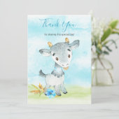 Waterverf Boy Goat Boerderij Bedankkaart (Staand voorkant)