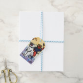 waterverf Boy King rijdt op witte panter Cadeaulabel (Met Touw)