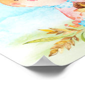 Waterverf Boy Piggy Boerderij Baby shower Poster (Hoek)