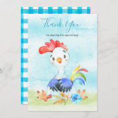 Waterverf Boy Rooster Boerderij Bedankkaart (Voorkant / Achterkant)