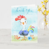 Waterverf Boy Rooster Boerderij Kaart (Gele Bloem)