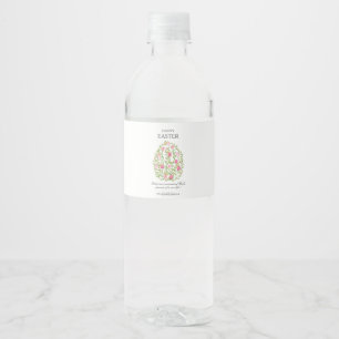 Waterverf braal paaspasta blij Pasen Waterfles Etiket