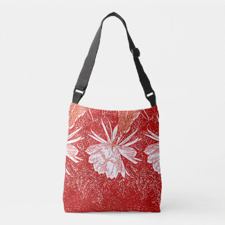 Waterverf Bramha Lotus Red Floral Himalaya Bloem Crossbody Tas