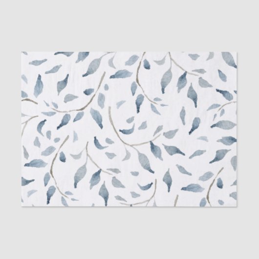 Waterverf Branches met Blue Leaves Design Tissuepapier (Voorkant)