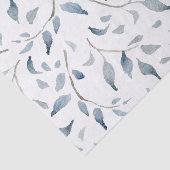 Waterverf Branches met Blue Leaves Design Tissuepapier (Detail)
