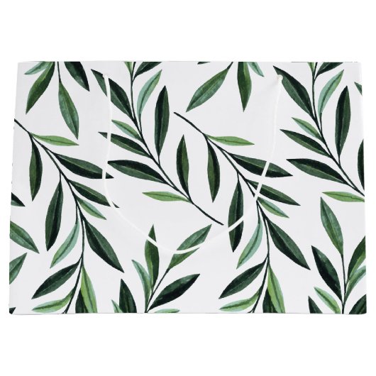 Waterverf Branches Patroon Groot Cadeauzakje (Voorkant)