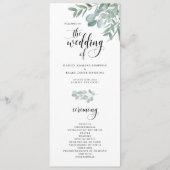Waterverf Branches Wedding Ceremony Program Programma (Voorkant)