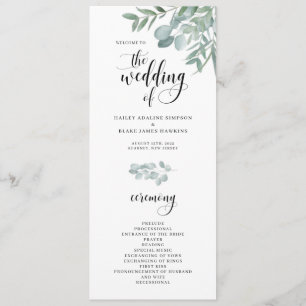 Waterverf Branches Wedding Ceremony Program Programma