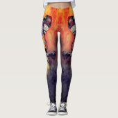 Waterverf brandweerman Leggings afschilderen Firem (Voorkant)