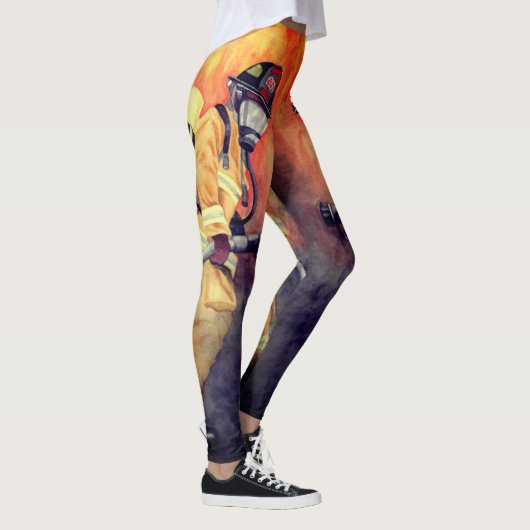Waterverf brandweerman Leggings afschilderen Firem (Rechts)