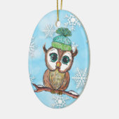 Waterverf breekt met Gepersonaliseerd Bericht op R Keramisch Ornament (Links)