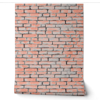 Waterverf Bricks Patterns Sinaasappel Grijs Grijs  Behang