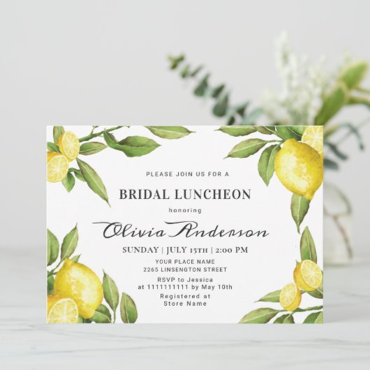 Waterverf Bridal Luncheon Kaart (Staand voorkant)