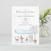 Waterverf Bridal Luncheon uitnodiging (Staand voorkant)