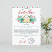 Waterverf brief van de kerstman voor kinderen (Staand voorkant)