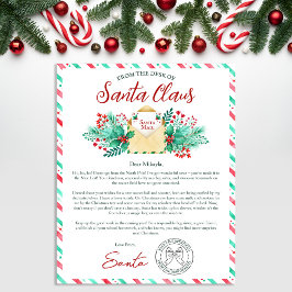 Waterverf brief van de kerstman voor kinderen