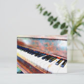 Waterverf Briefkaart Piano (Staand voorkant)