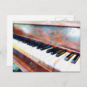 Waterverf Briefkaart Piano (Voorkant / Achterkant)
