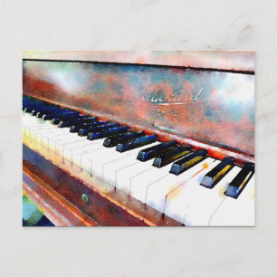 Waterverf Briefkaart Piano