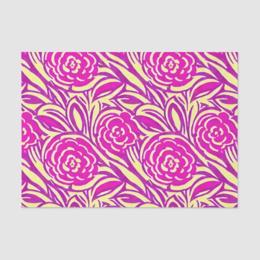 Waterverf Bright Boho Floral Swirl Tissuepapier (Voorkant)