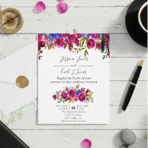 Waterverf Bright Floral Jewel Tone Red