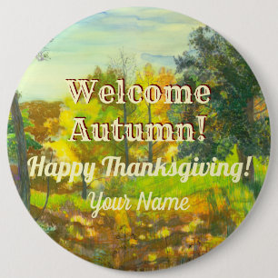 Waterverf Bright herfst Ronde Button 6,0 Cm
