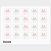 Waterverf Bright Mahjong Tegels behuizing Vierkante Sticker (Vel)