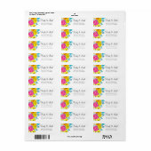 Waterverf Bright Summer Flowers Weddenschap Etiket (Full Sheet)