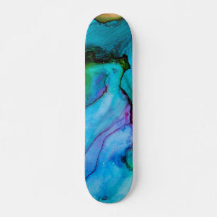 Waterverf Bright Turquoise Wash Skateboard