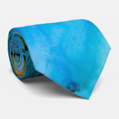 Waterverf Bright Turquoise Wash Stropdas (Opgerold)