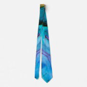 Waterverf Bright Turquoise Wash Stropdas (Achterkant)