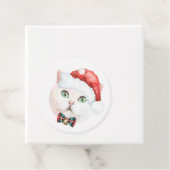 Waterverf Brits Korthaar Kat Kerstmis Bedankjes Labels (In situ)