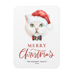 Waterverf Brits Korthaar Kat Kerstmis Magneet